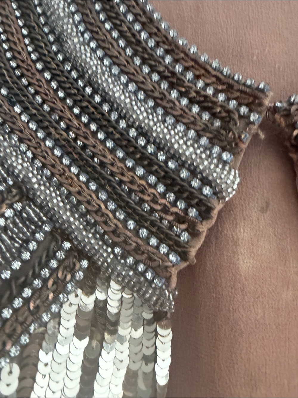 Free People Gold Sequin embellished vintage Jacket size m - Picture 6 of 16